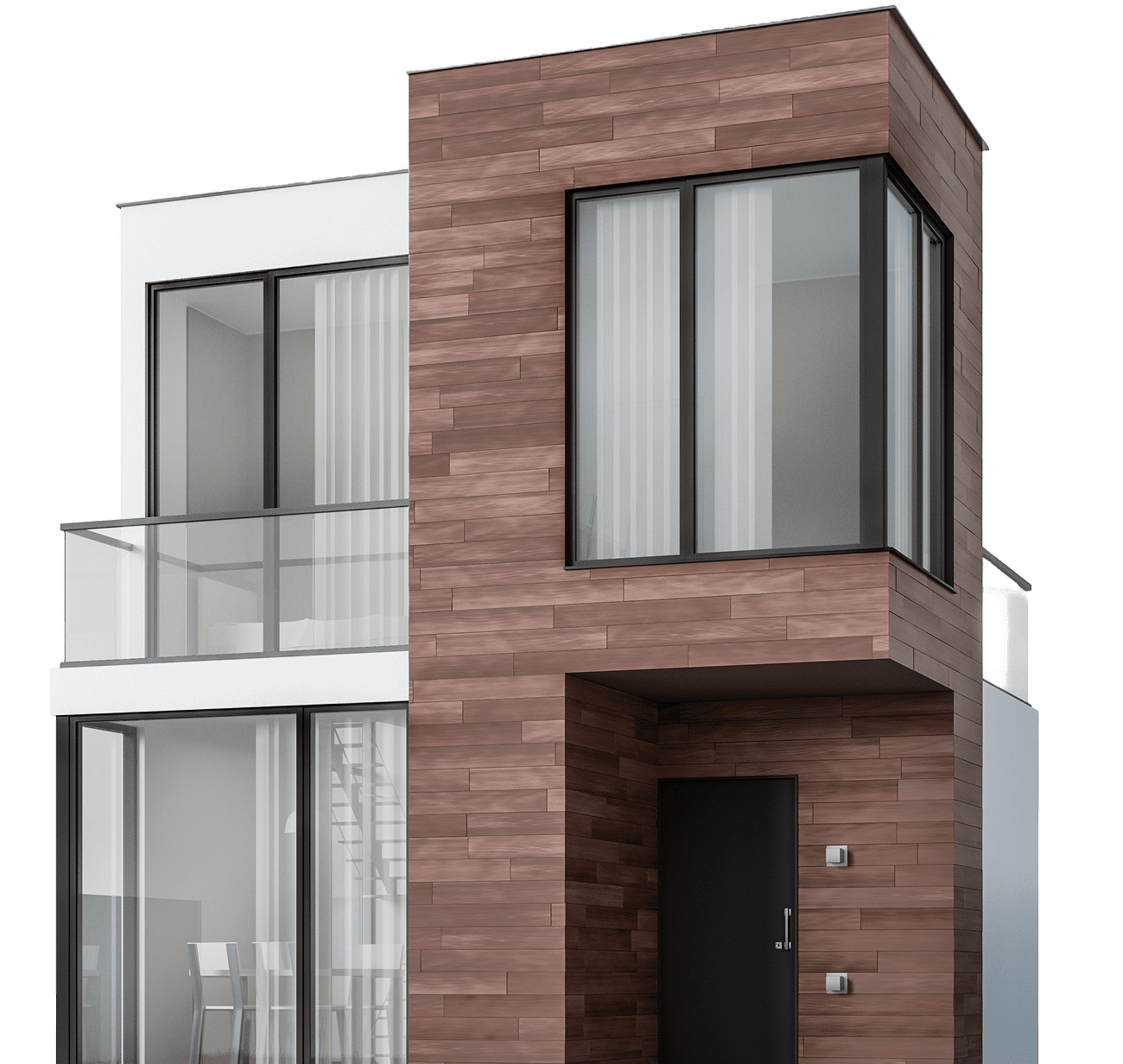 Stylish urban residence with balcony.