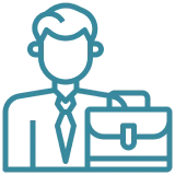 Businessman icon with briefcase
