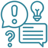 Communication and idea symbols illustration